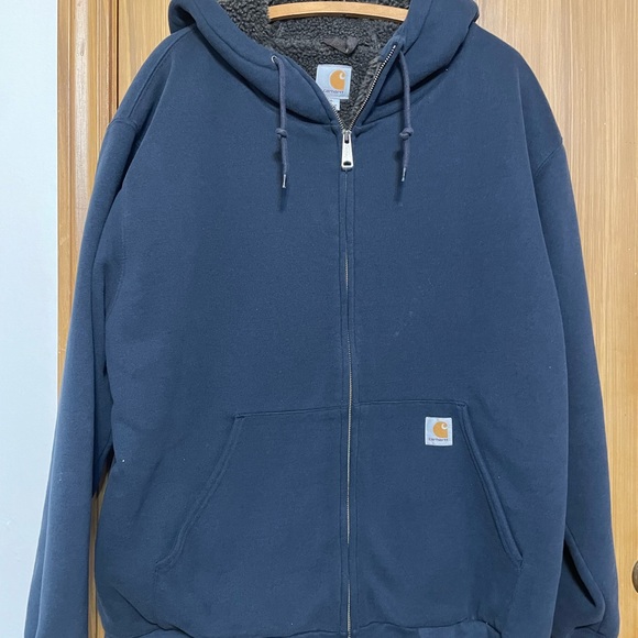 Carhartt Other - Carhartt Navy Blue Rain Defender Hooded Sweatshirt XL